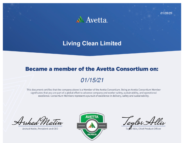 Avetta Certificate